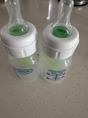 Dr. Brown's Baby Bottles with Green Nipples - Pack of 2